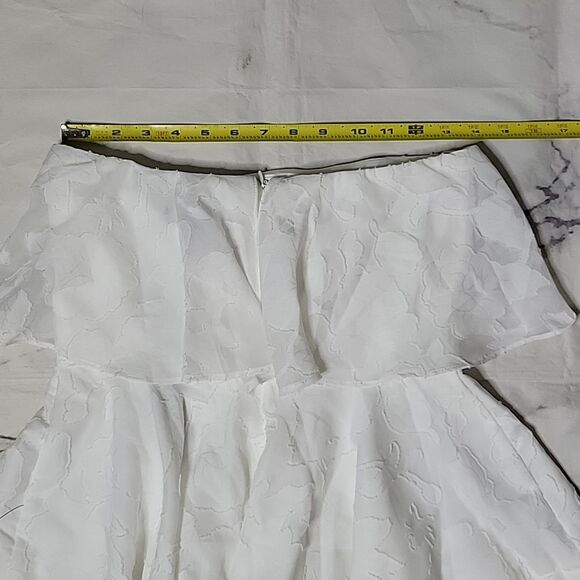 Lulu's Elegant Textured White Strapless Mini Dress - Picture 4 of 6